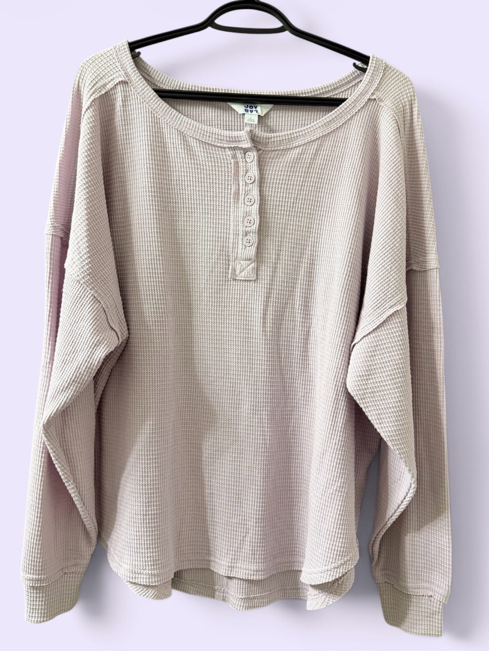 JoyLab Women's Waffle Henley Long-Sleeve Top - Lilac